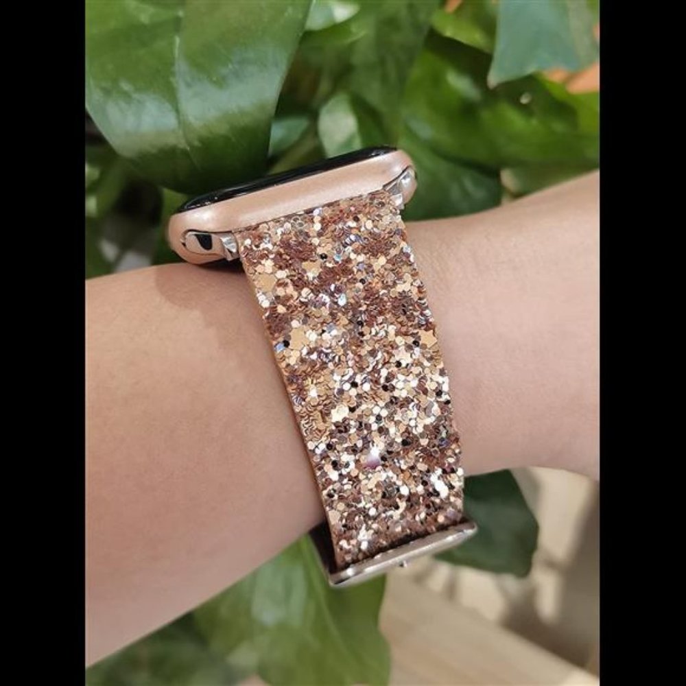 Glitter Bands Compatible for iWatch 38mm 40mm 41mm, Sparkle Bling Luxury iWatch